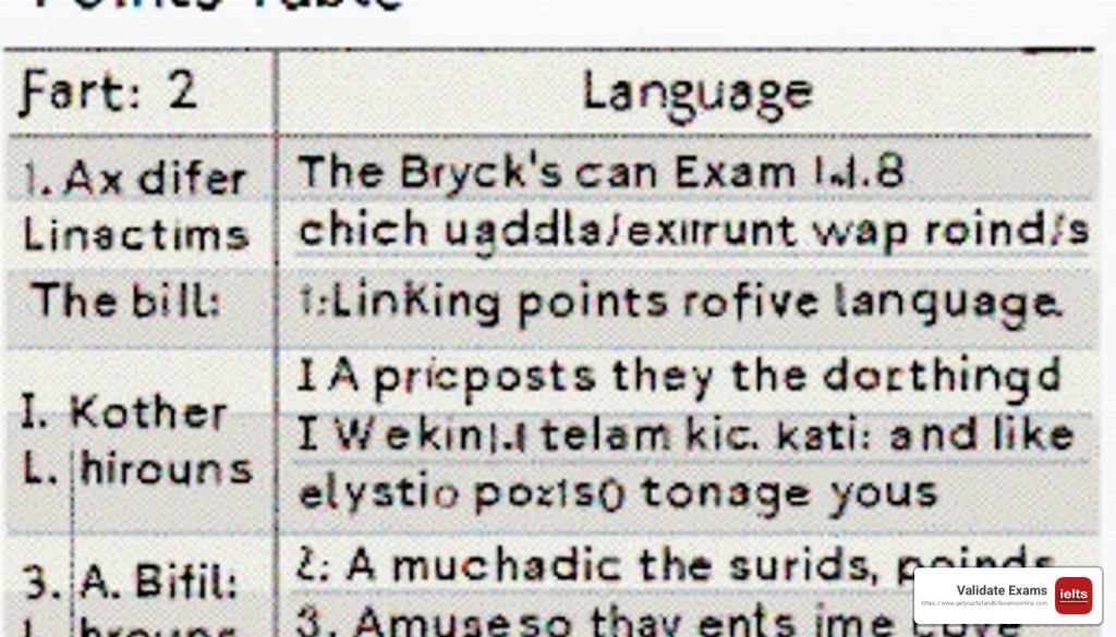 points table language exam canada