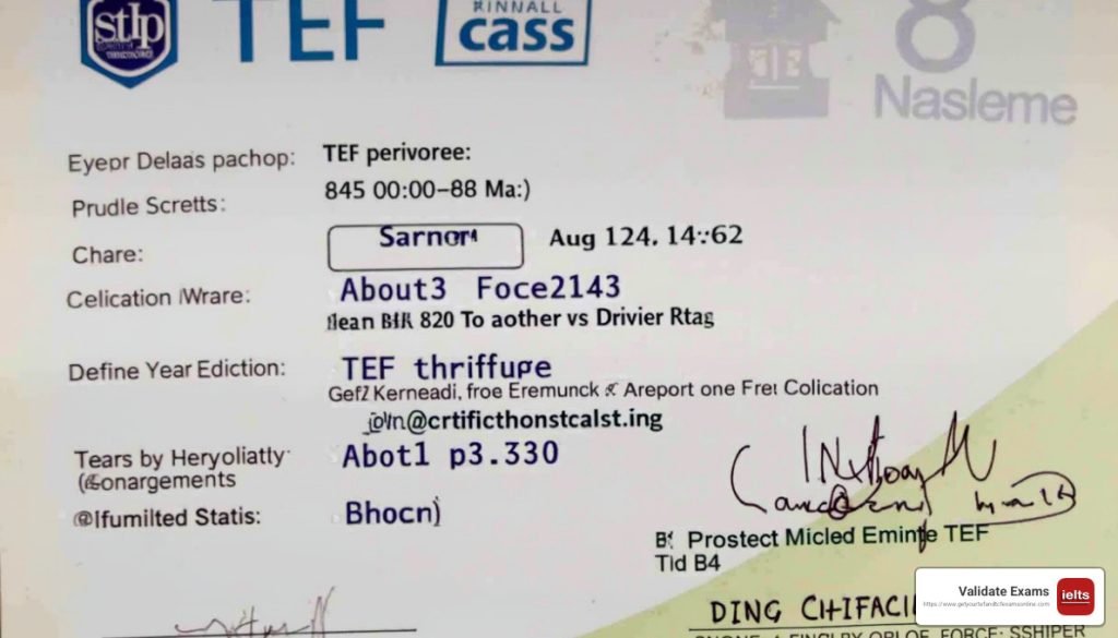 TEF certificate without exam